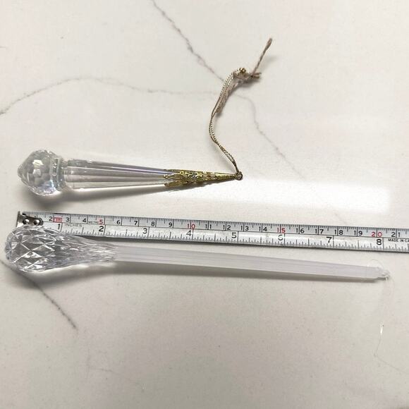 Set of 3 Acrylic Vintage Teardrop Shaped Ornaments - Picture 3 of 5